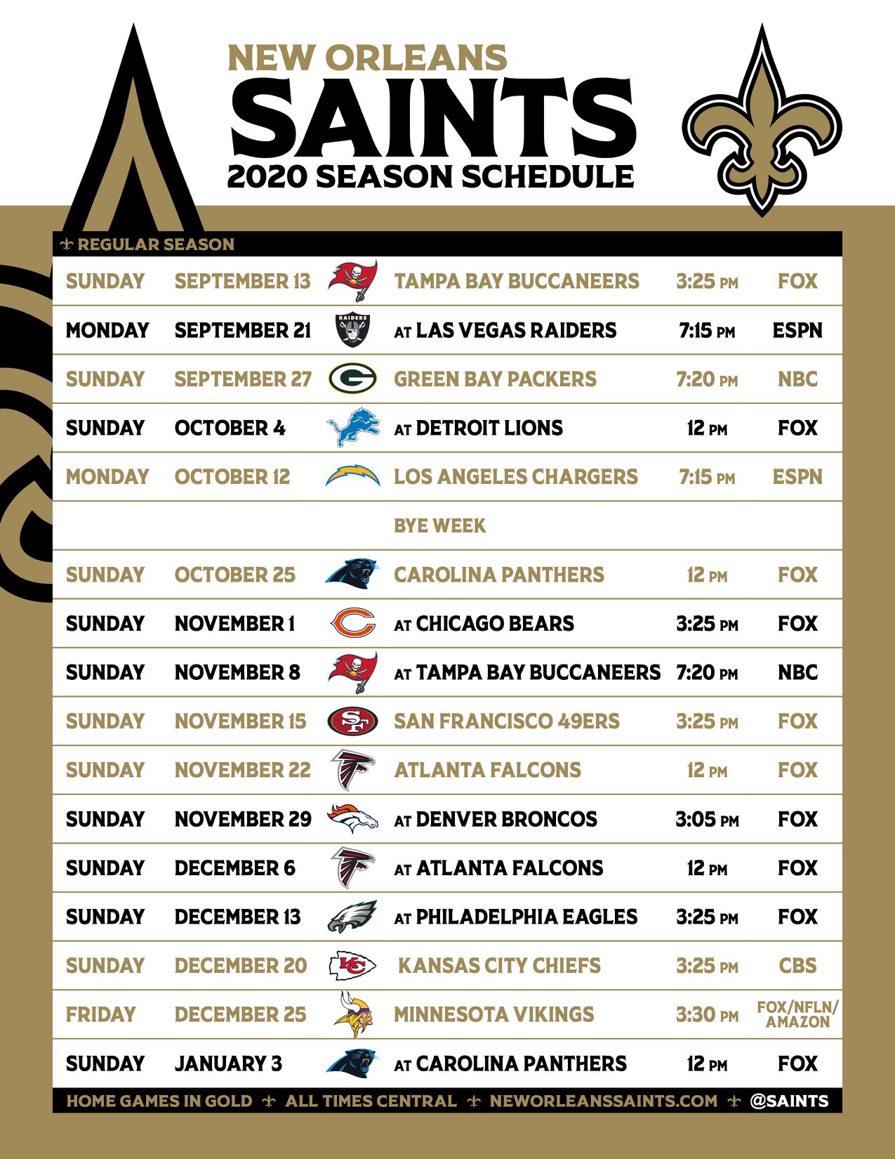 Saints Football Watch Parties!